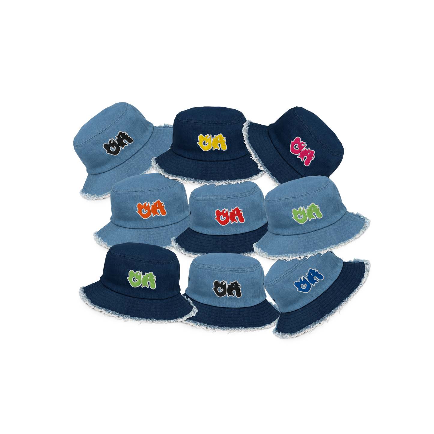 OA Distressed Denim Bucket Hat